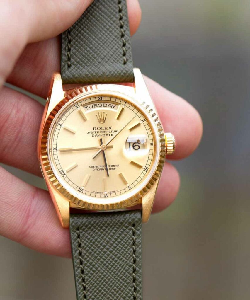 cinturino vera pelle su rolex