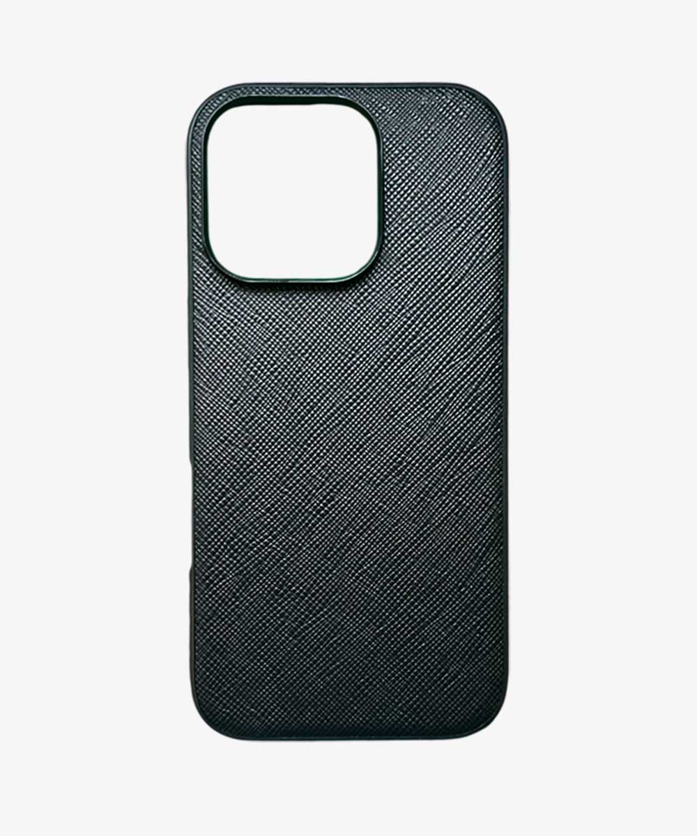 cover iphone pro pelle saffiano nero